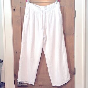 JM Collection Wide leg Gauze Beach Pants Womens XL Drawstring Cotton loungewear